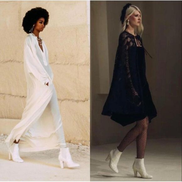 Authentic CHANEL 2022 Chelsea Ivory CC Logo Block Heel Ankle Boots Size … - Picture 5 of 17